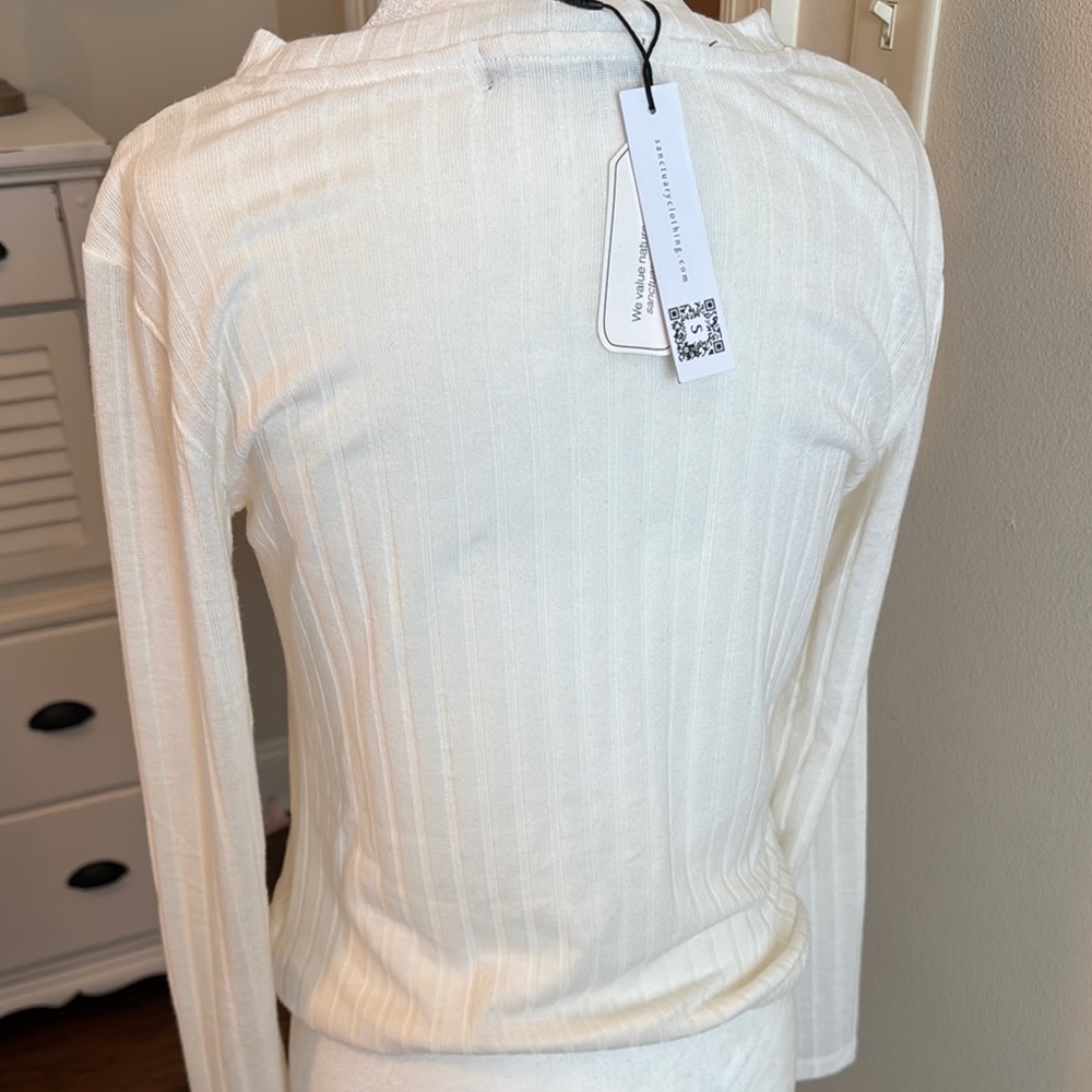 Sanctuary White Ribbed Blouse - Picture 3 of 3